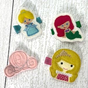 Cinderella Princess Inspired Felty Clips Hair Accessories